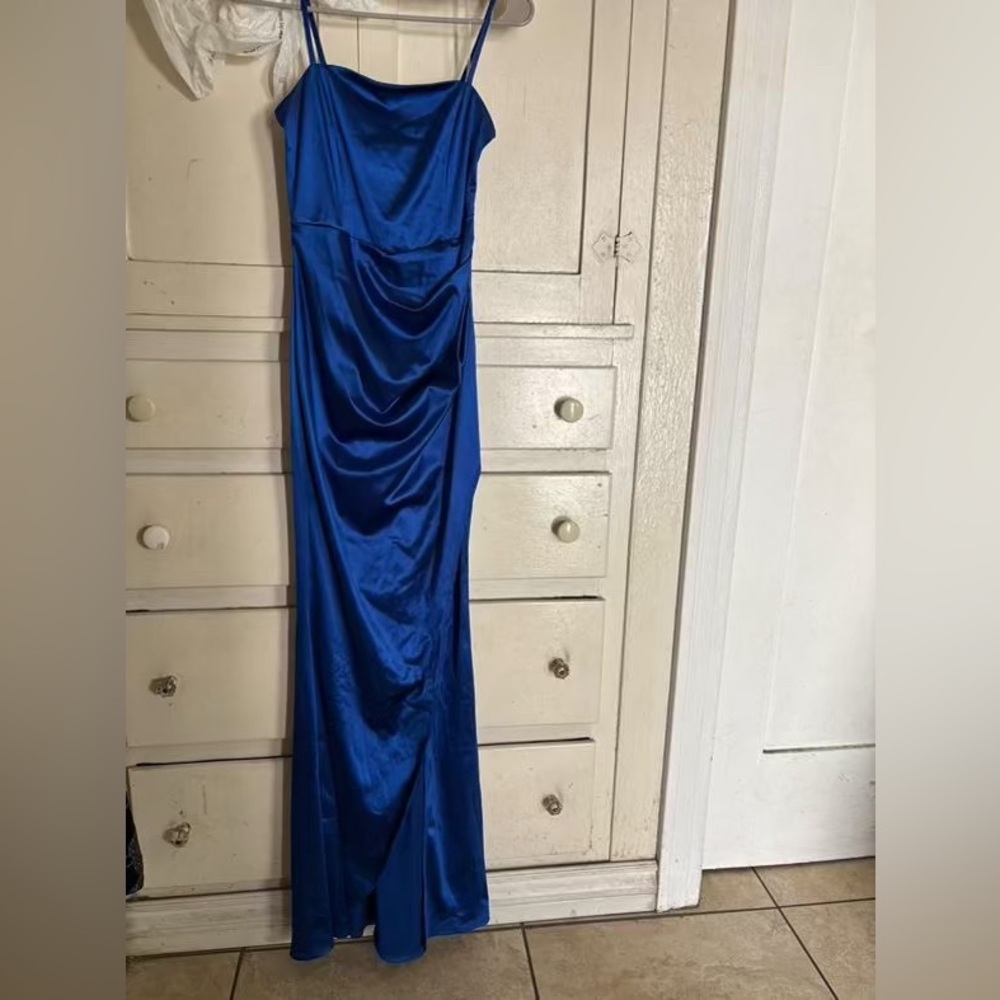 Emerald Sundae Royal Blue Satin Dress